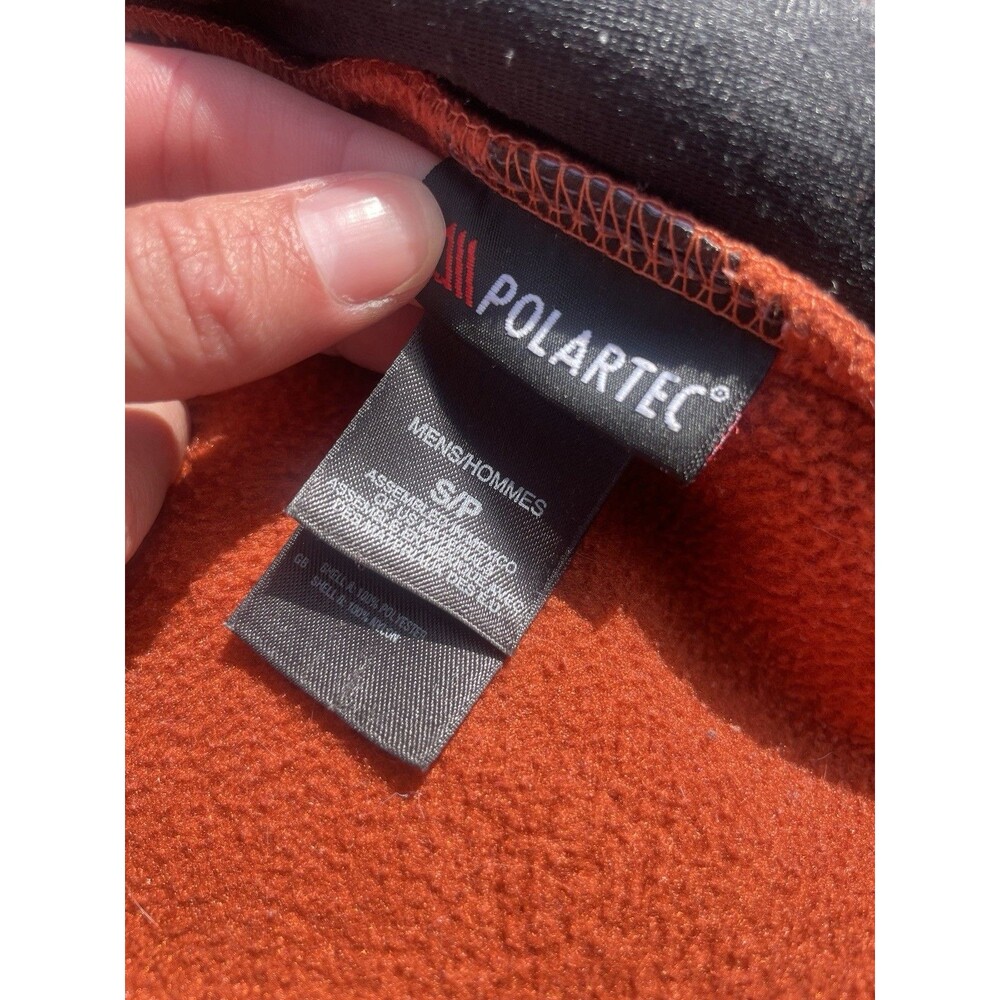Retro The North Face Denali Full Zip Heavy Fleece Jacket Orange Grey Men's Small - Picture 5 of 16